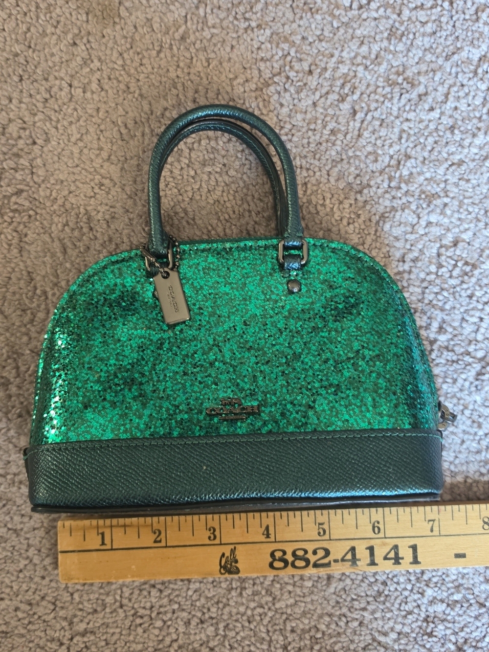 Coach Wizard of Oz Emerald Glitter Micro Mini Sierra Satchel - Picture 8 of 11